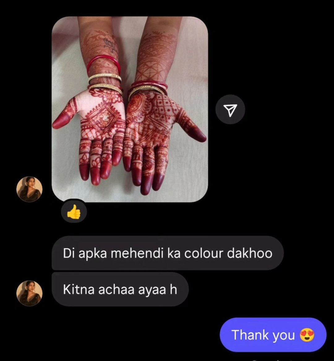 Customer mehendi result